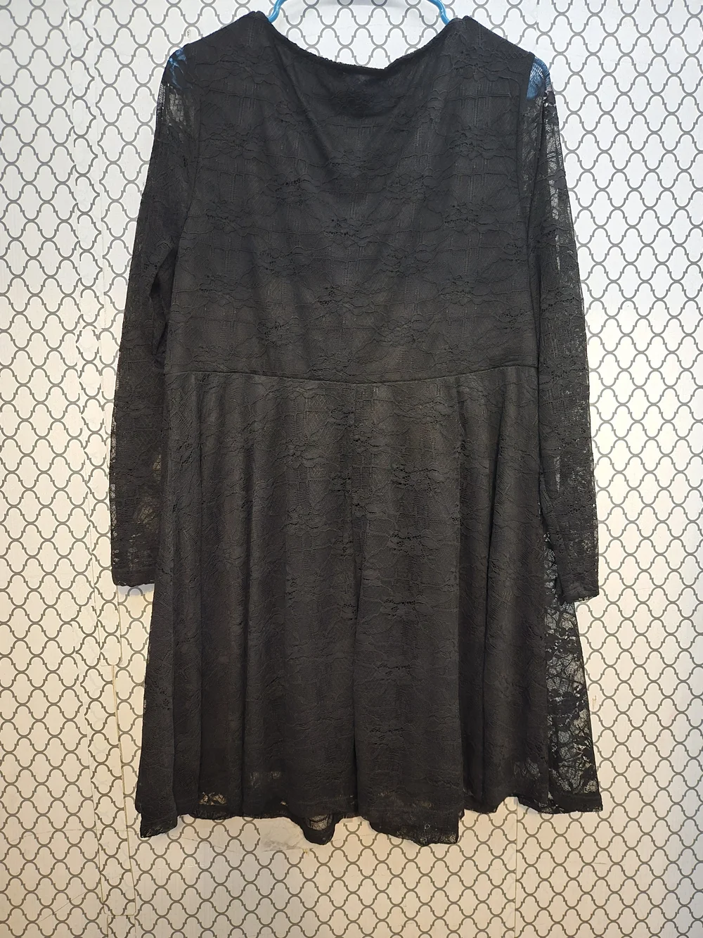 Black Lace Long Sleeve Women's Dress